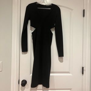 Black Long Sleeve Shirt with Two Holes On The Side